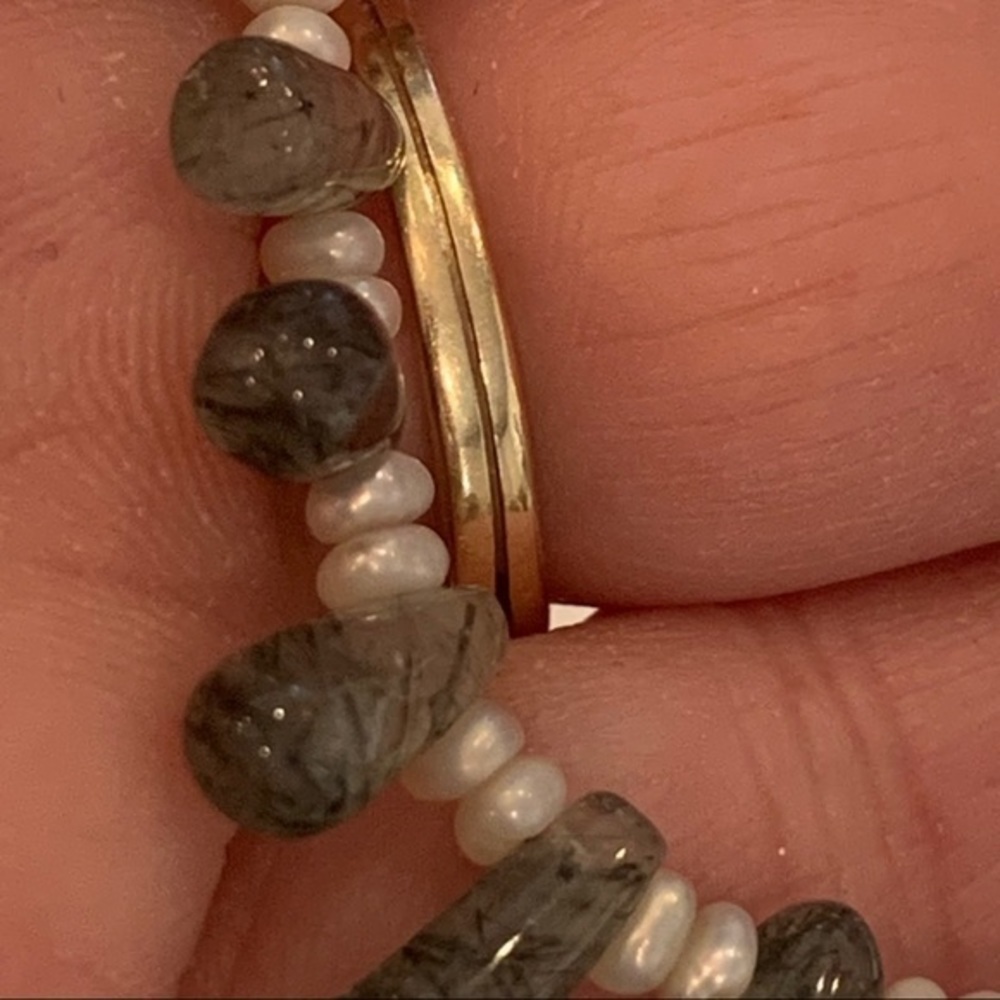 Sterling silver green jade natural stone Pearl - Picture 6 of 7